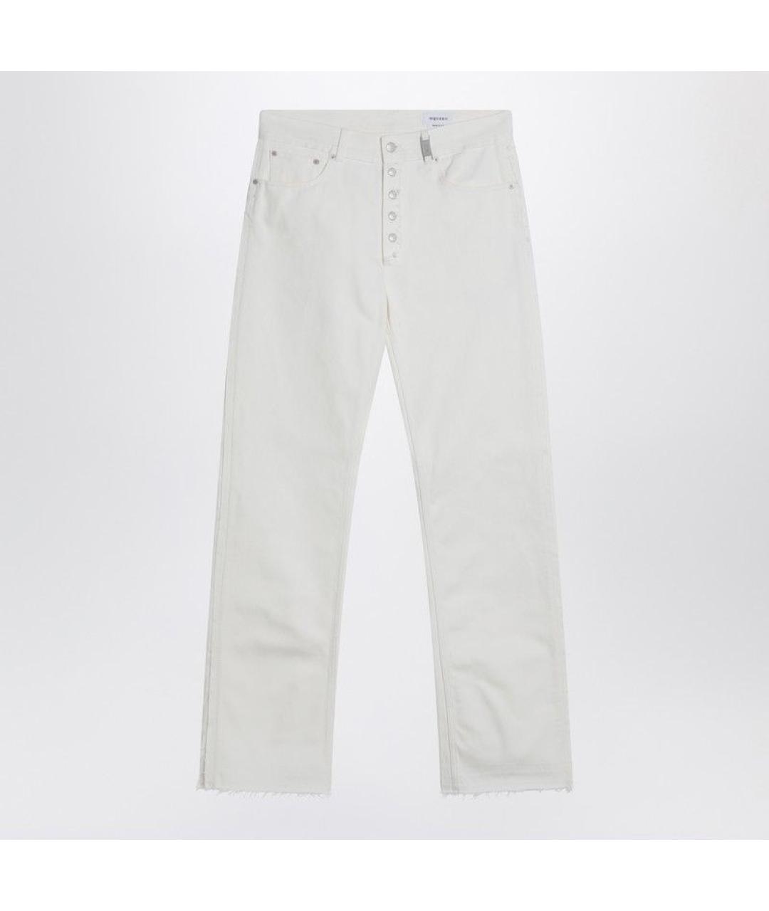 ALEXANDER MCQUEEN Белые хлопковые прямые джинсы, фото 3