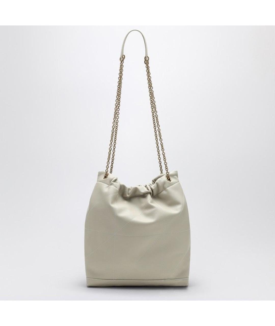 SAINT LAURENT Белая кожаная сумка тоут, фото 2