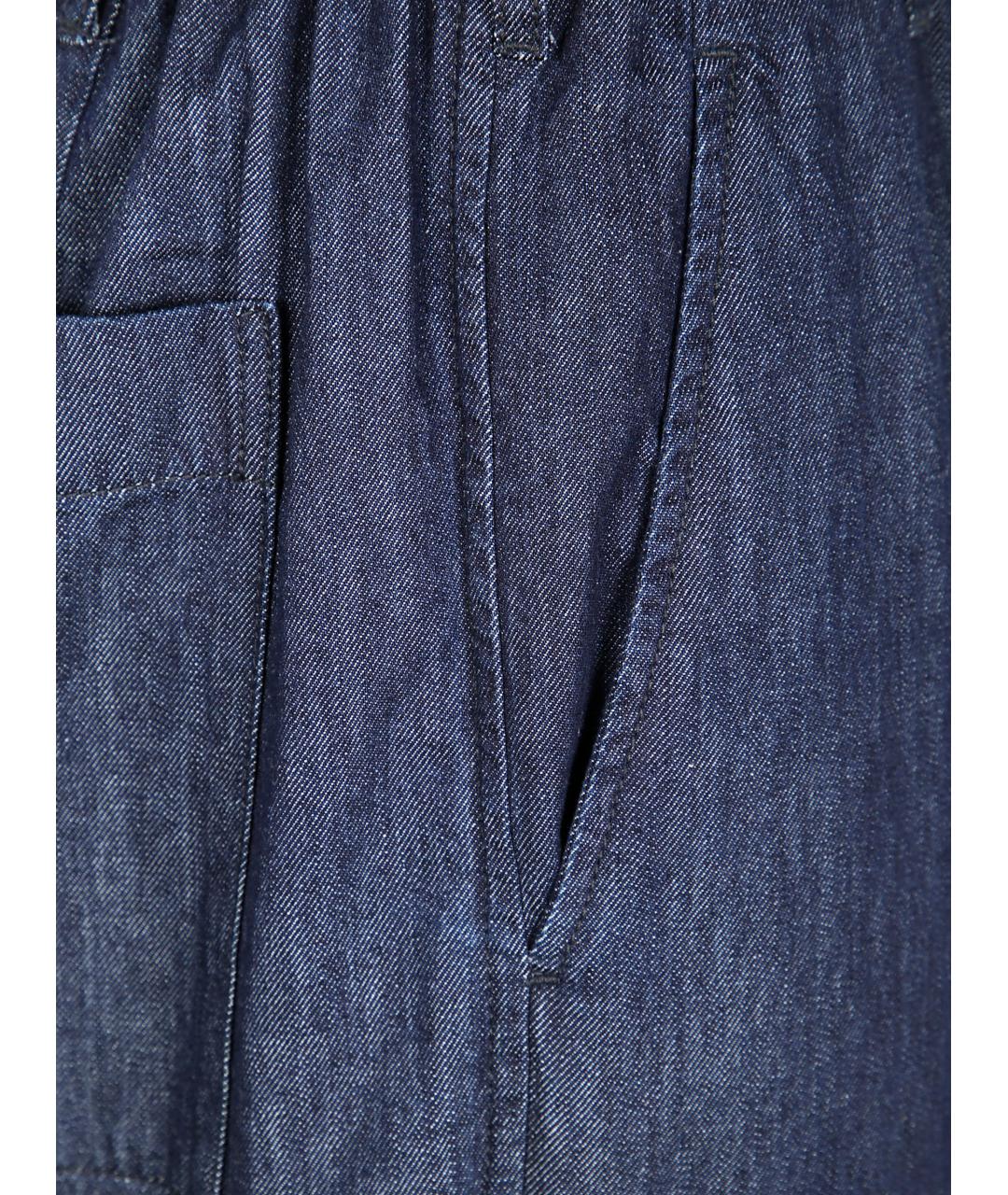 DRIES VAN NOTEN Синие хлопковые прямые брюки, фото 3