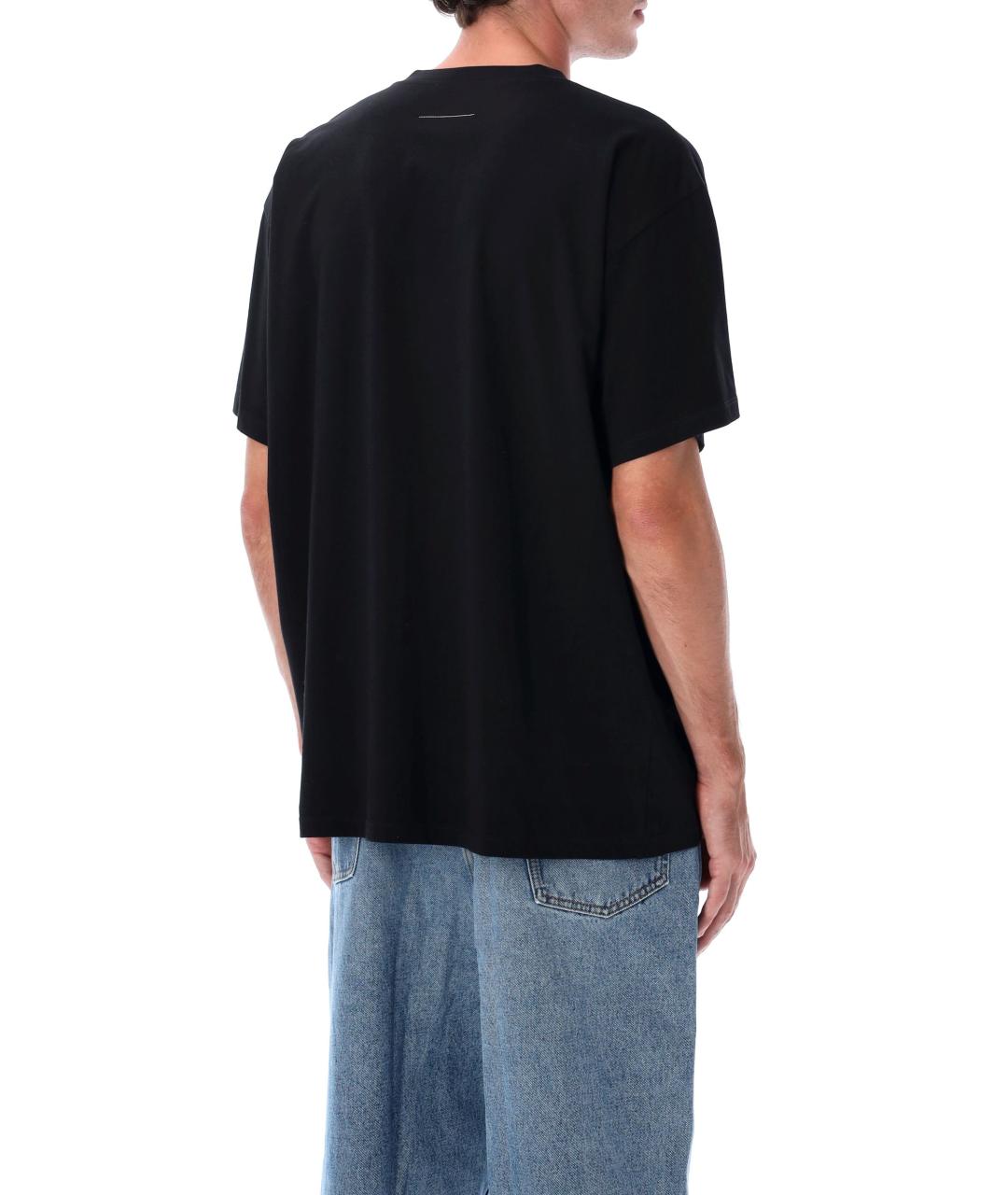 MM6 MAISON MARGIELA Черная хлопковая футболка, фото 3