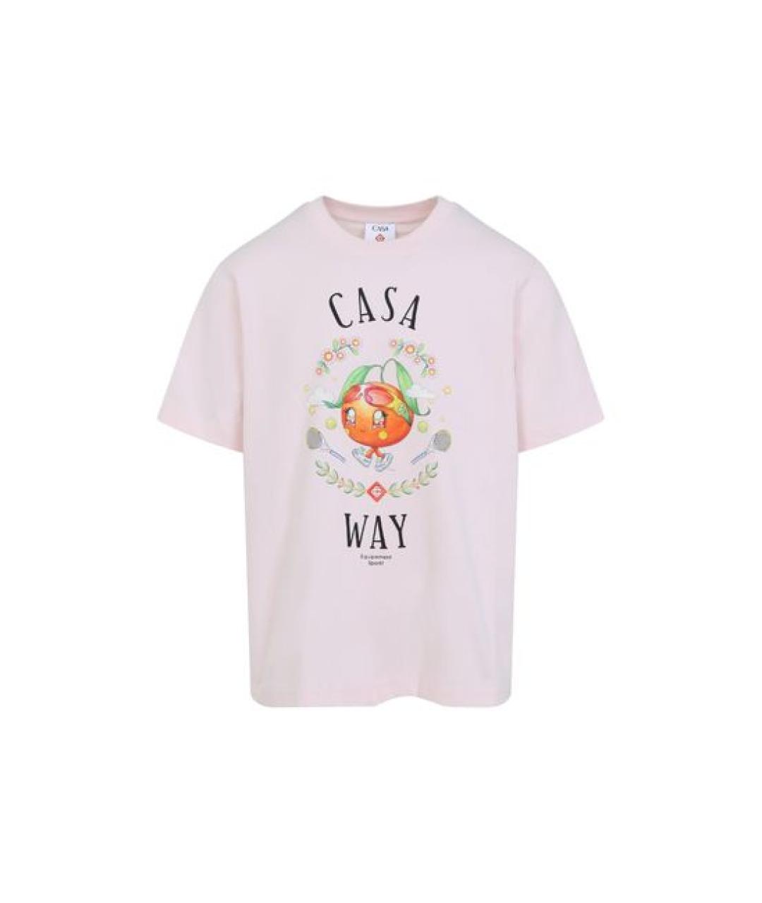 CASABLANCA Розовая хлопковая футболка, фото 1