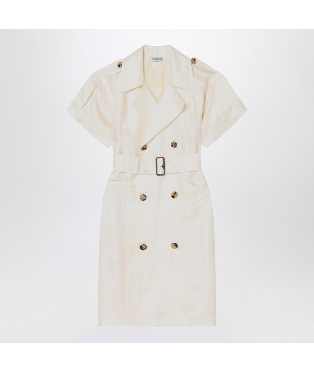 BURBERRY Бежевое вискозное повседневное платье, фото 3