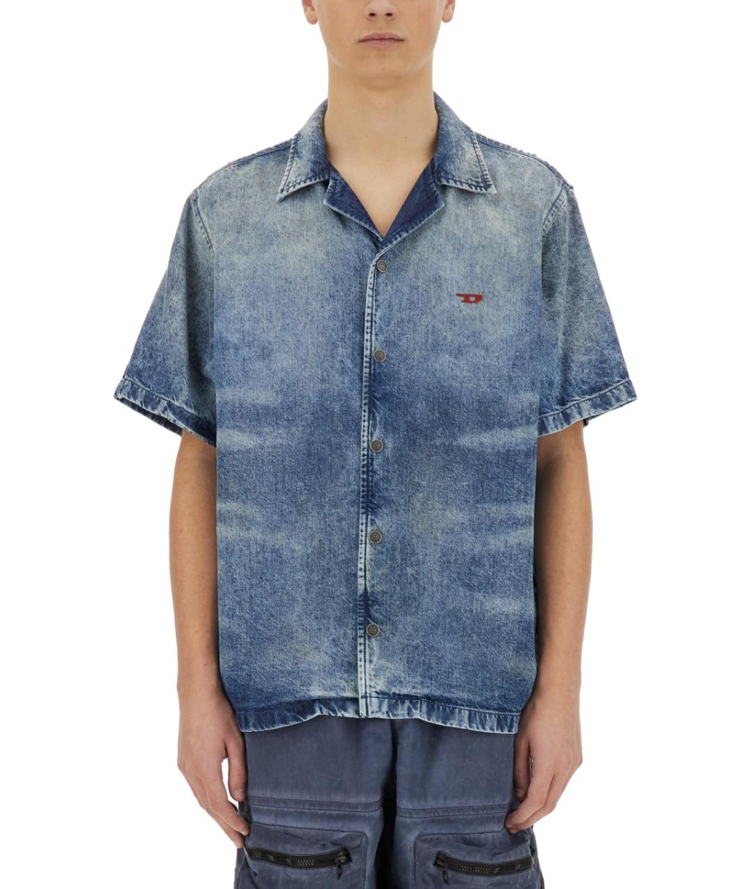 DIESEL Синяя хлопковая кэжуал рубашка, фото 1