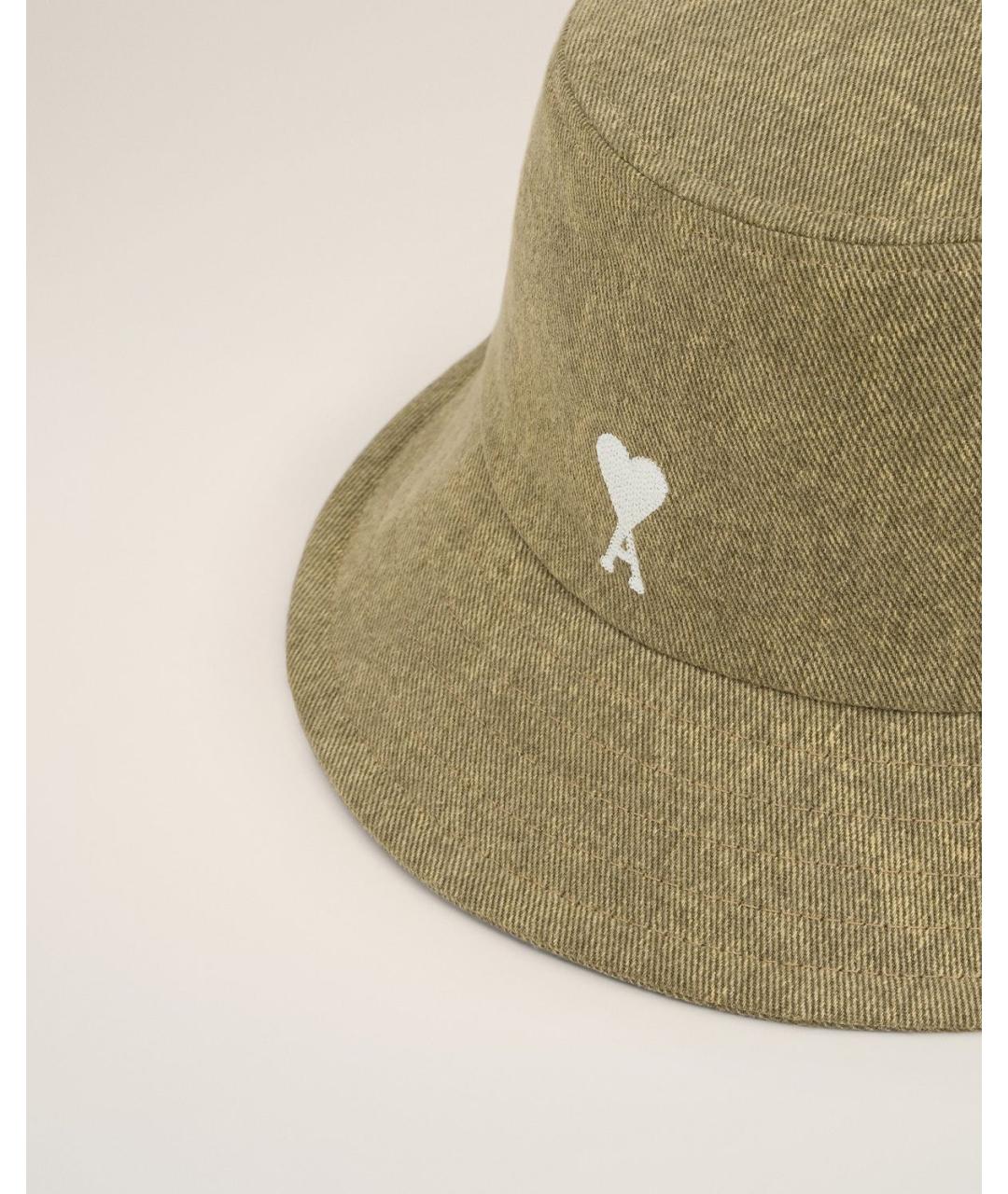 Ami Paris Хаки хлопковая панама, фото 3
