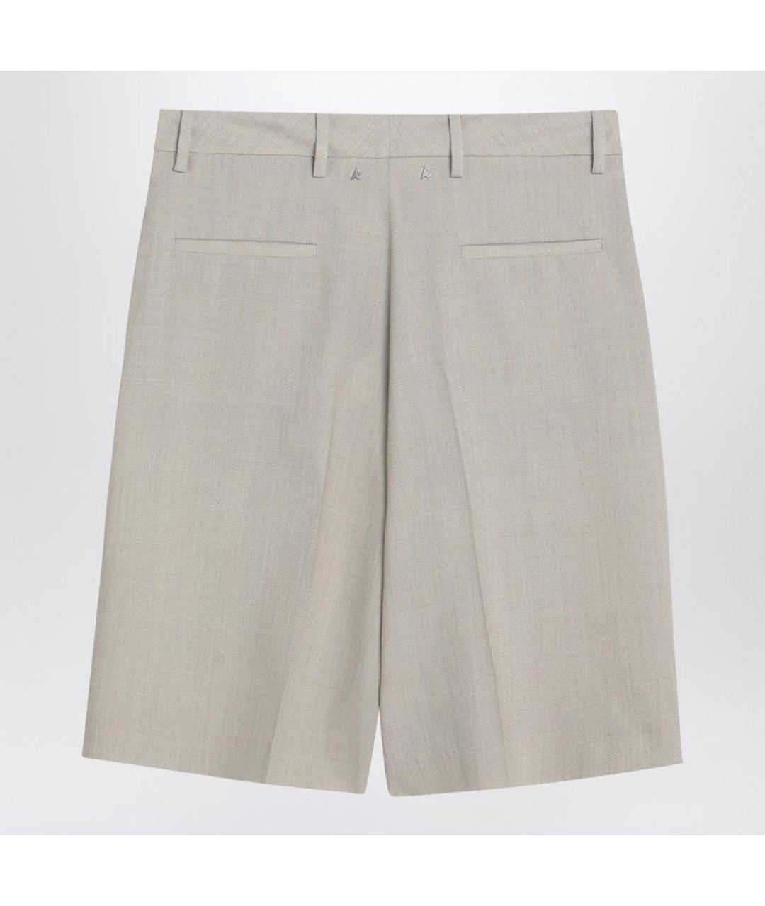 GOLDEN GOOSE DELUXE BRAND Бежевые шерстяные шорты, фото 2