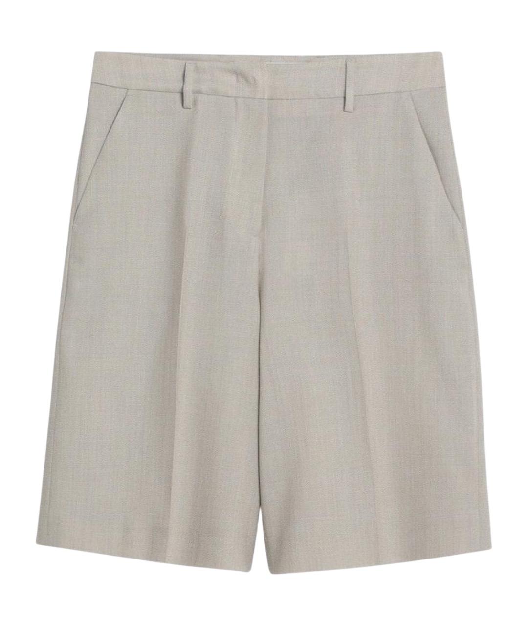 GOLDEN GOOSE DELUXE BRAND Бежевые шерстяные шорты, фото 1