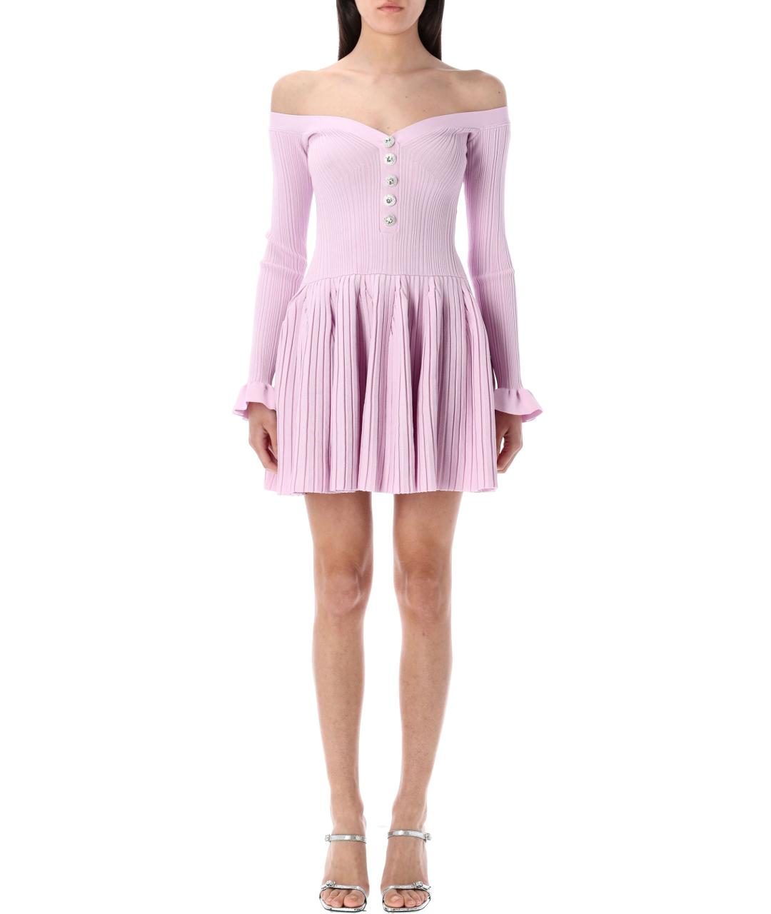 SELF-PORTRAIT Розовое вискозное повседневное платье, фото 2