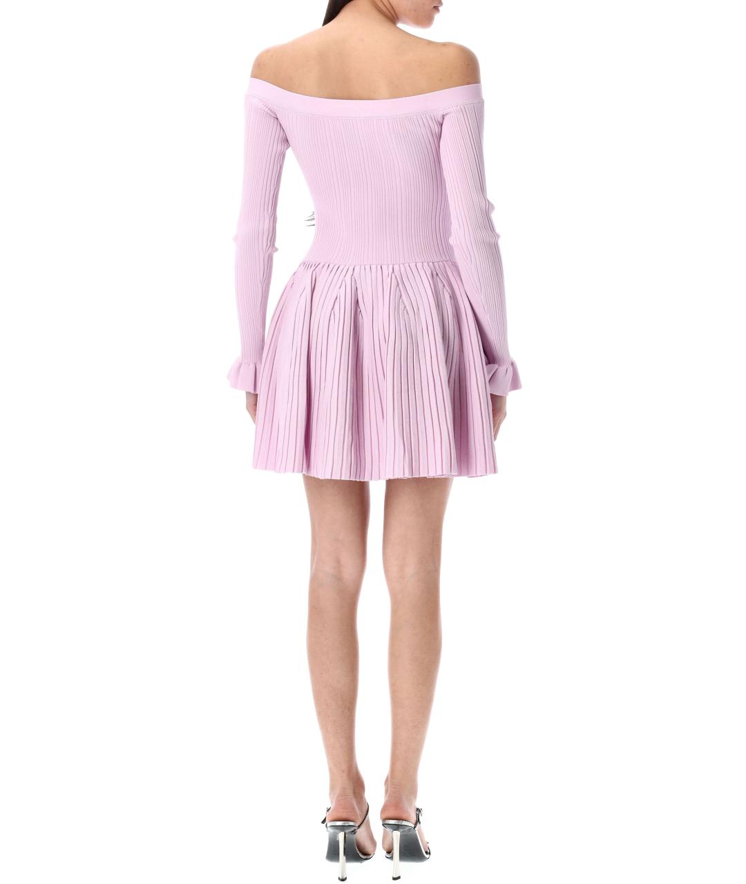 SELF-PORTRAIT Розовое вискозное повседневное платье, фото 3