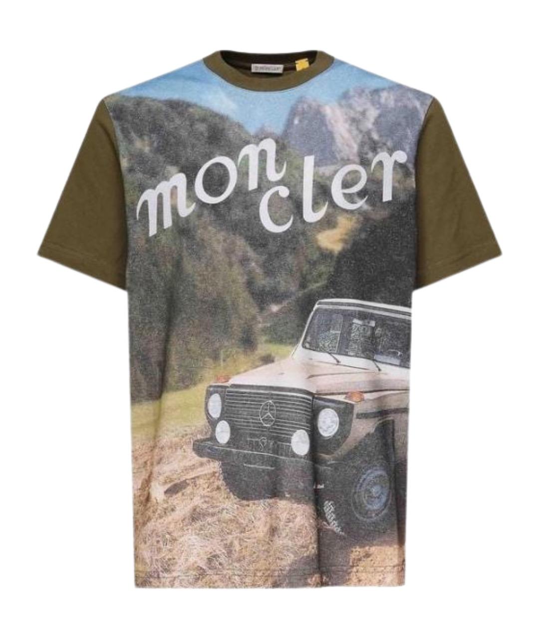 MONCLER Зеленая хлопковая футболка, фото 1