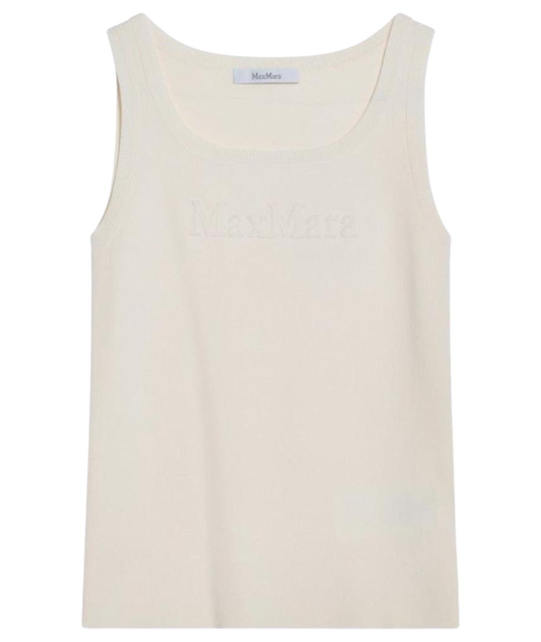 MAX MARA Белая вискозная майка, фото 1