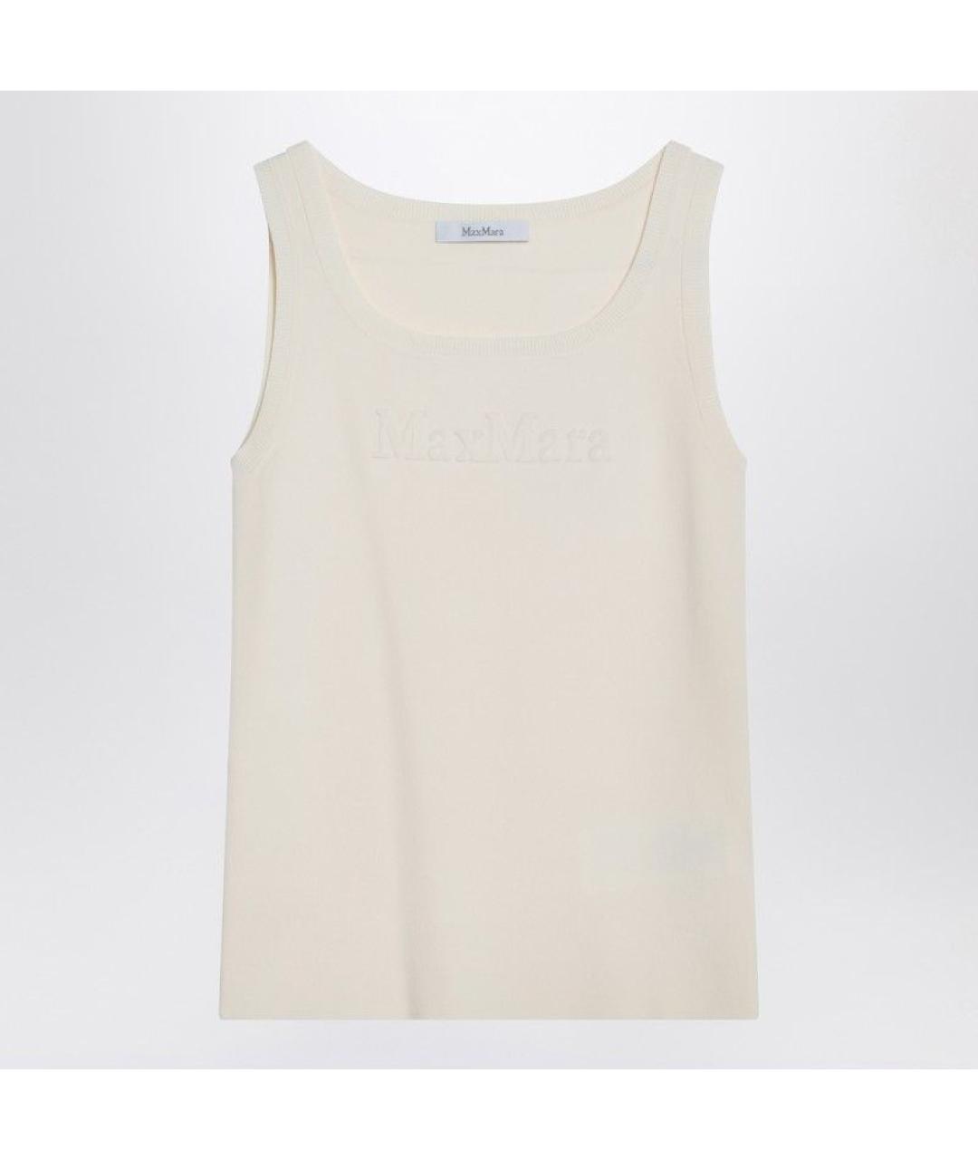 MAX MARA Белая вискозная майка, фото 3