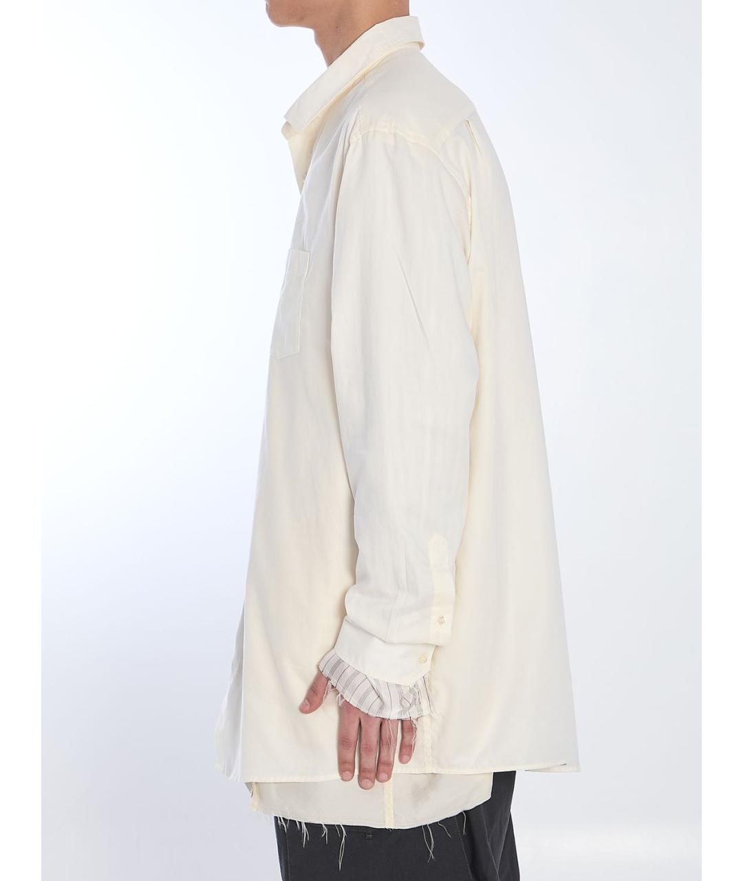 MAISON MARGIELA Белая шерстяная кэжуал рубашка, фото 4