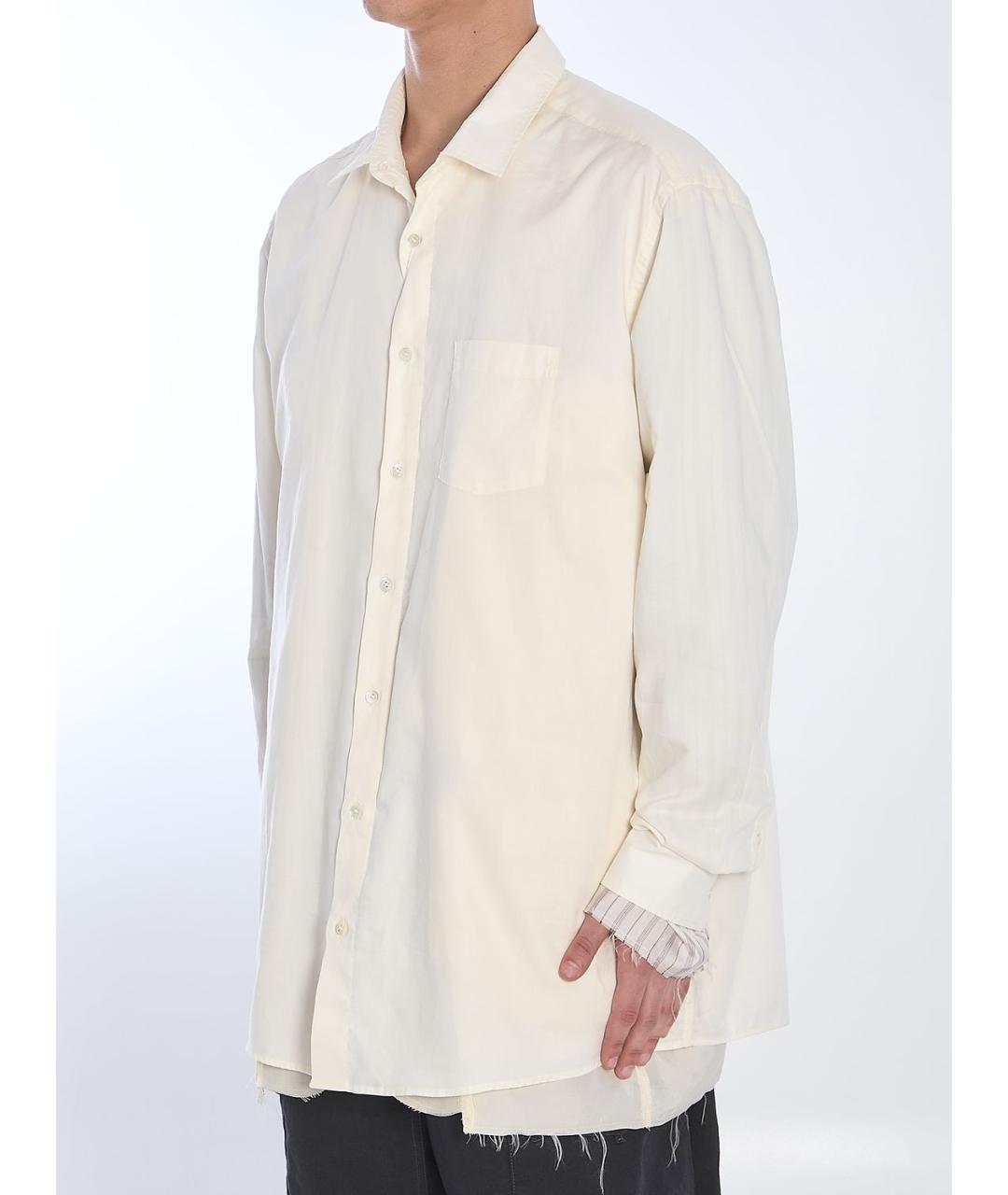 MAISON MARGIELA Белая шерстяная кэжуал рубашка, фото 3