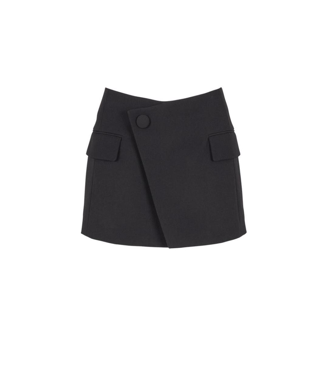 BALMAIN Черная шерстяная юбка мини, фото 1