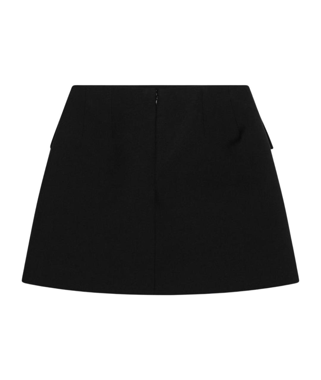 ALEXANDER MCQUEEN Черная шерстяная юбка мини, фото 2