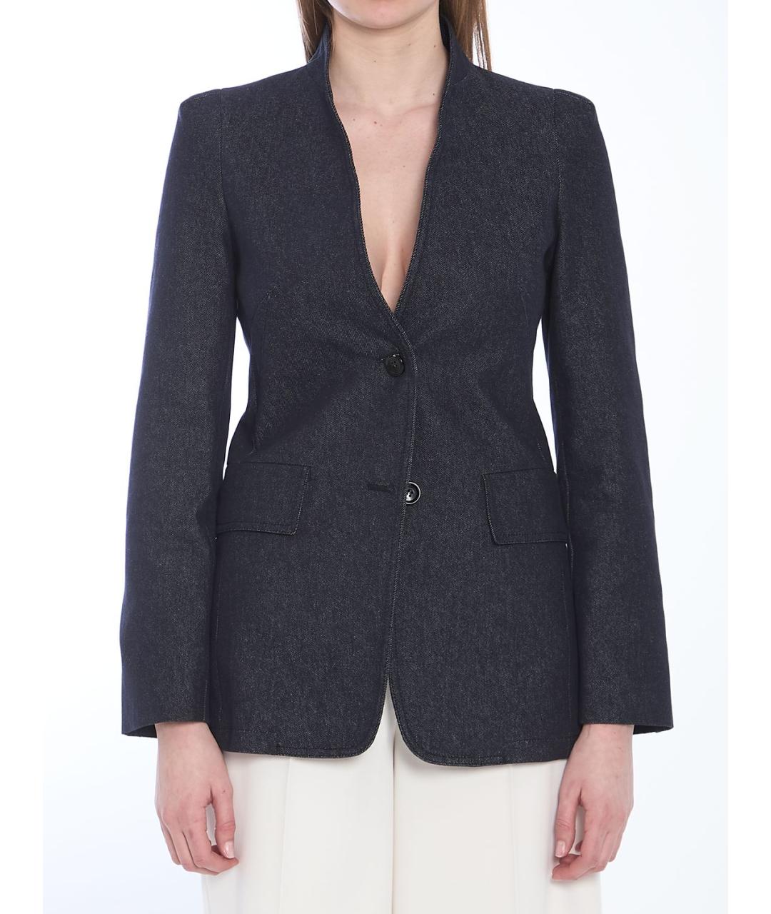 MAX MARA Синяя хлопковая куртка, фото 2