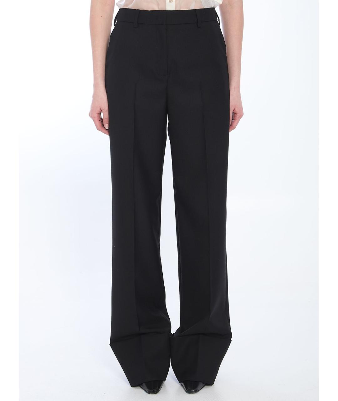 VALENTINO Черные хлопковые прямые брюки, фото 2