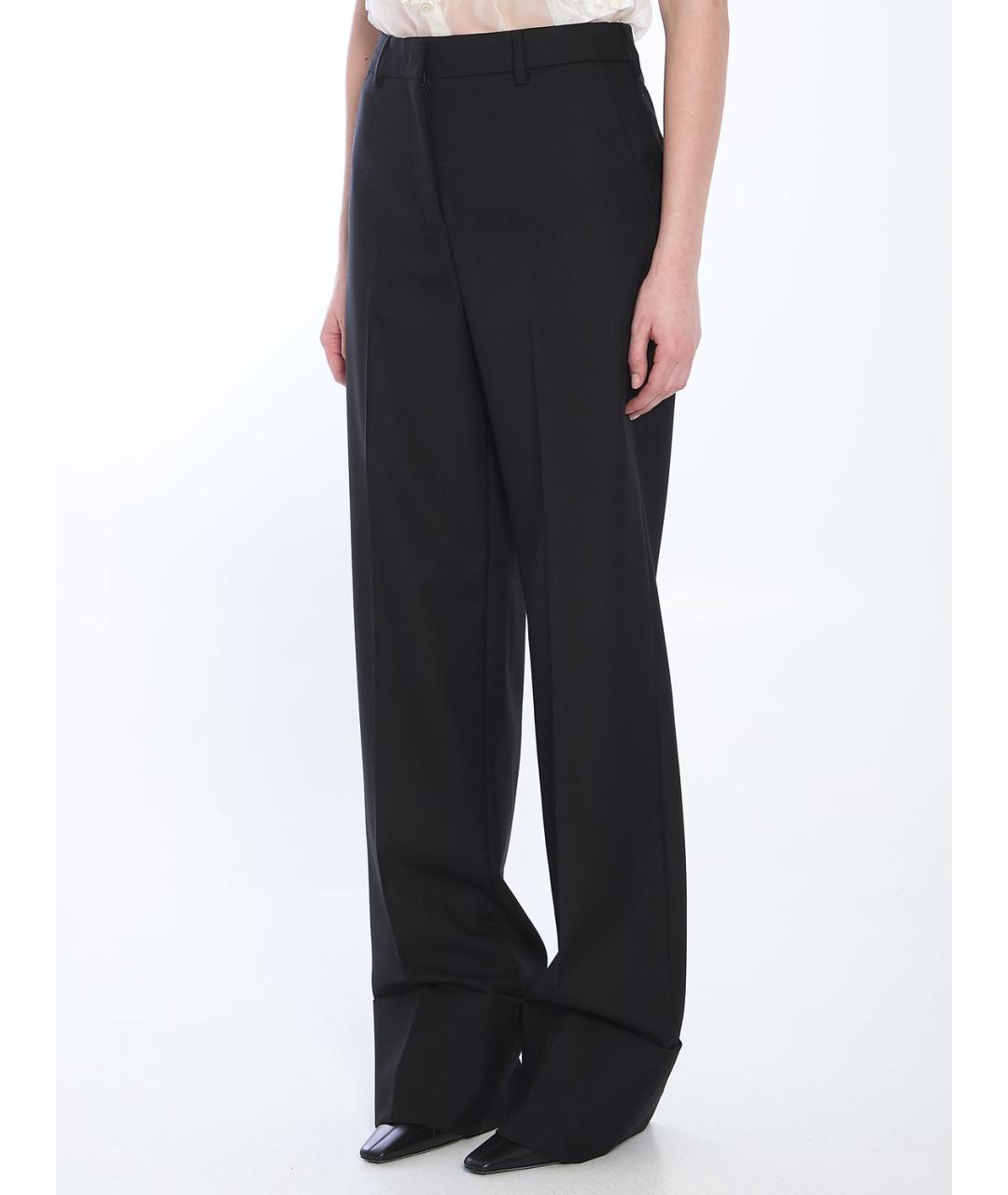 VALENTINO Черные хлопковые прямые брюки, фото 3