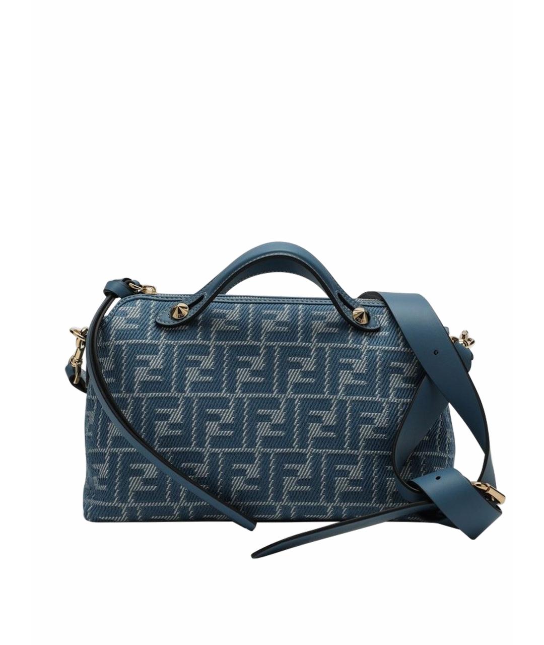 FENDI Синяя тканевая сумка тоут, фото 1