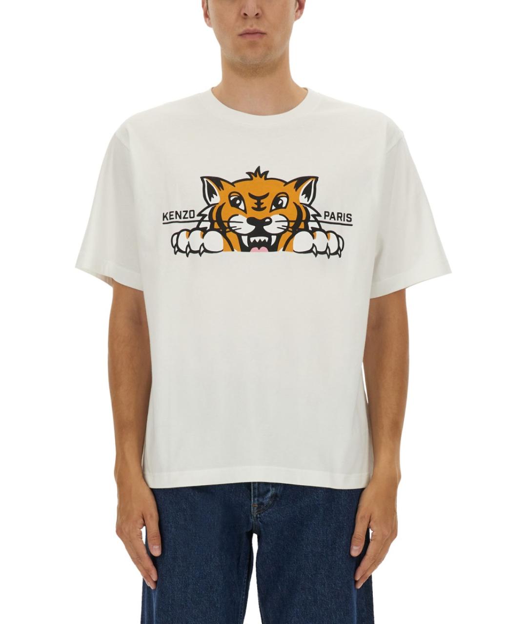 KENZO Белая хлопковая футболка, фото 4