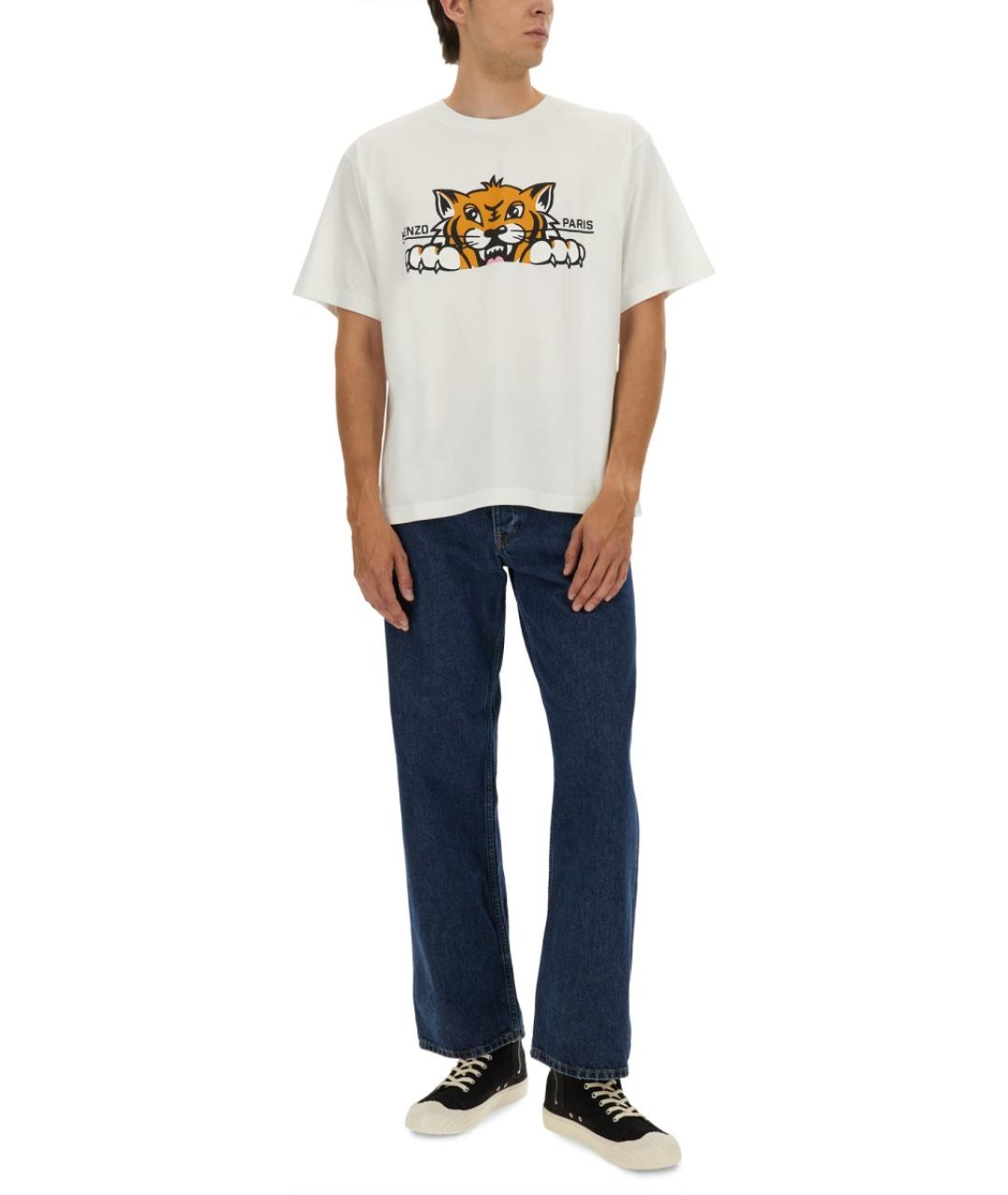 KENZO Белая хлопковая футболка, фото 5