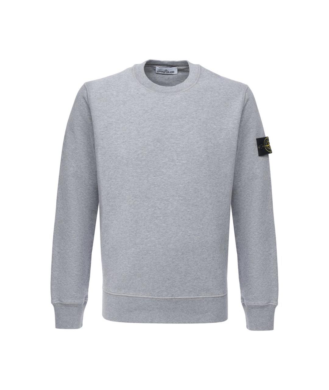STONE ISLAND Серый хлопковый джемпер / свитер, фото 1