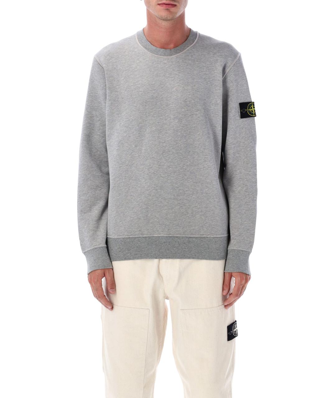 STONE ISLAND Серый хлопковый джемпер / свитер, фото 2