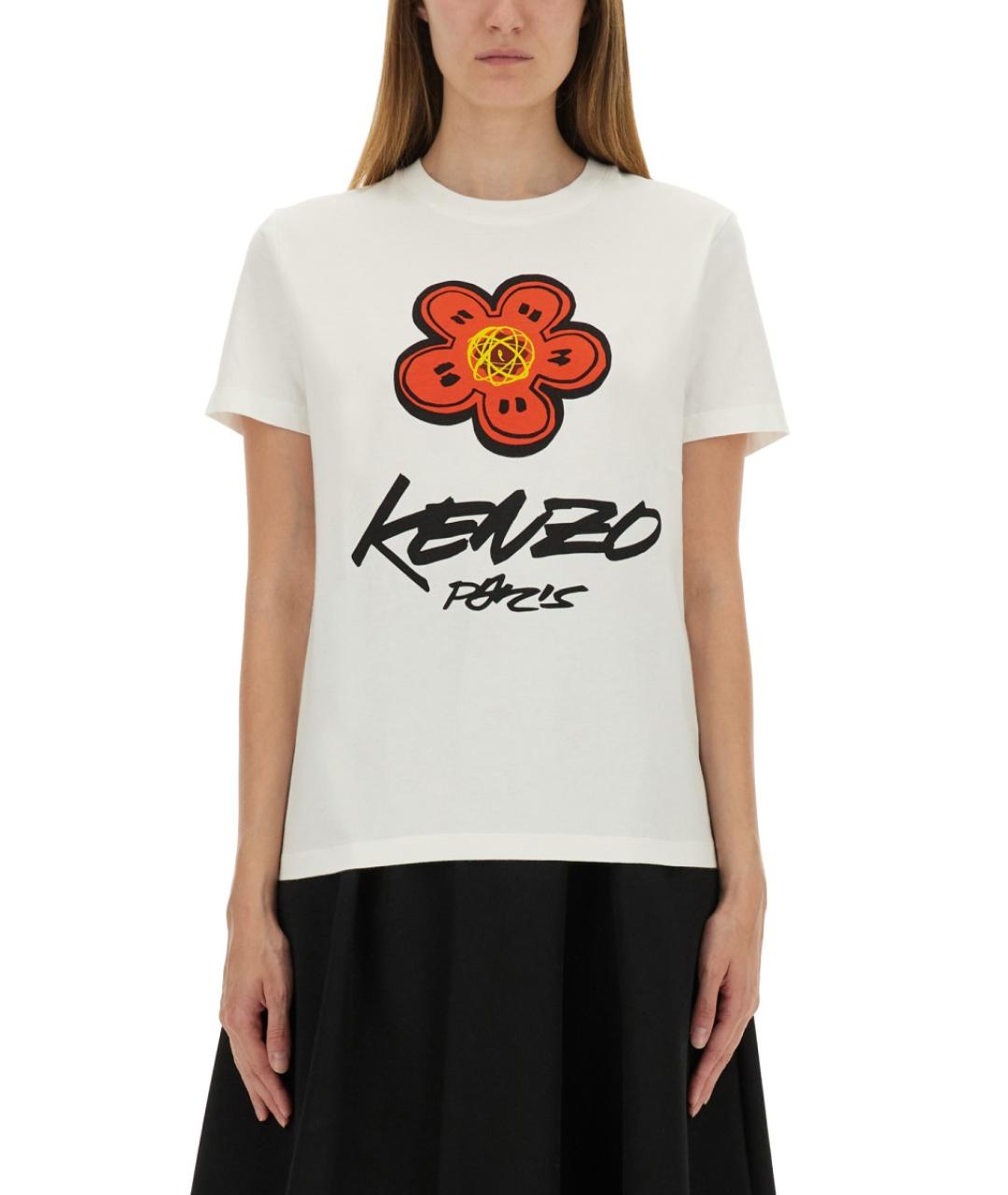 KENZO Белая хлопковая футболка, фото 2