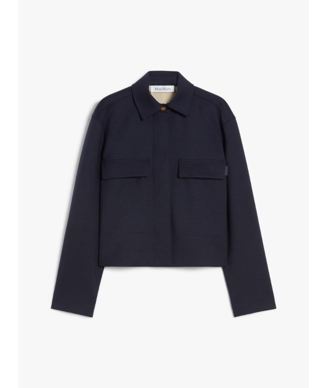 MAX MARA Темно-синяя шерстяная куртка, фото 5