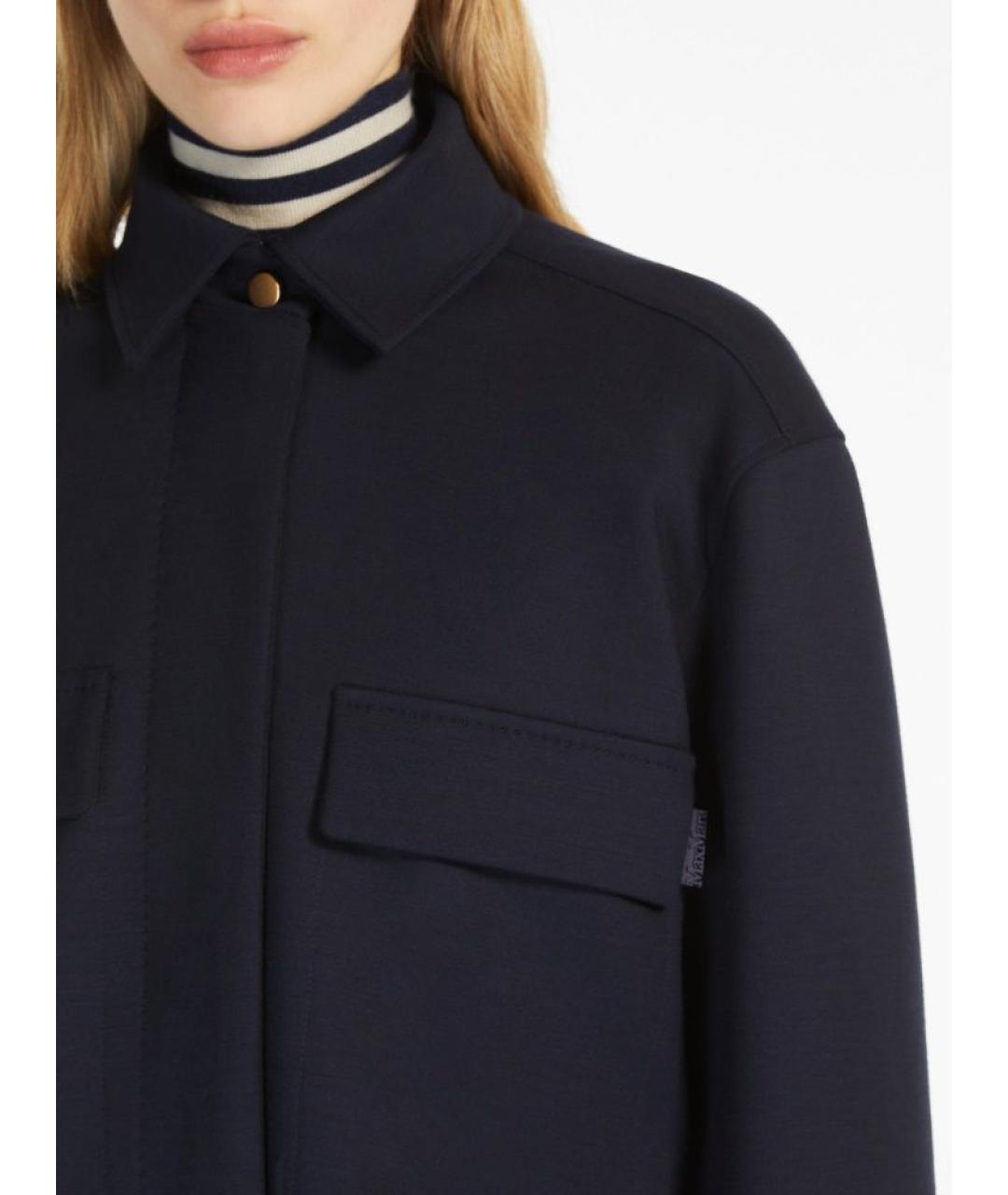 MAX MARA Темно-синяя шерстяная куртка, фото 4