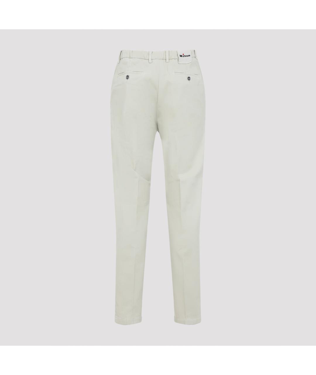 KITON Бежевые хлопковые повседневные брюки, фото 2