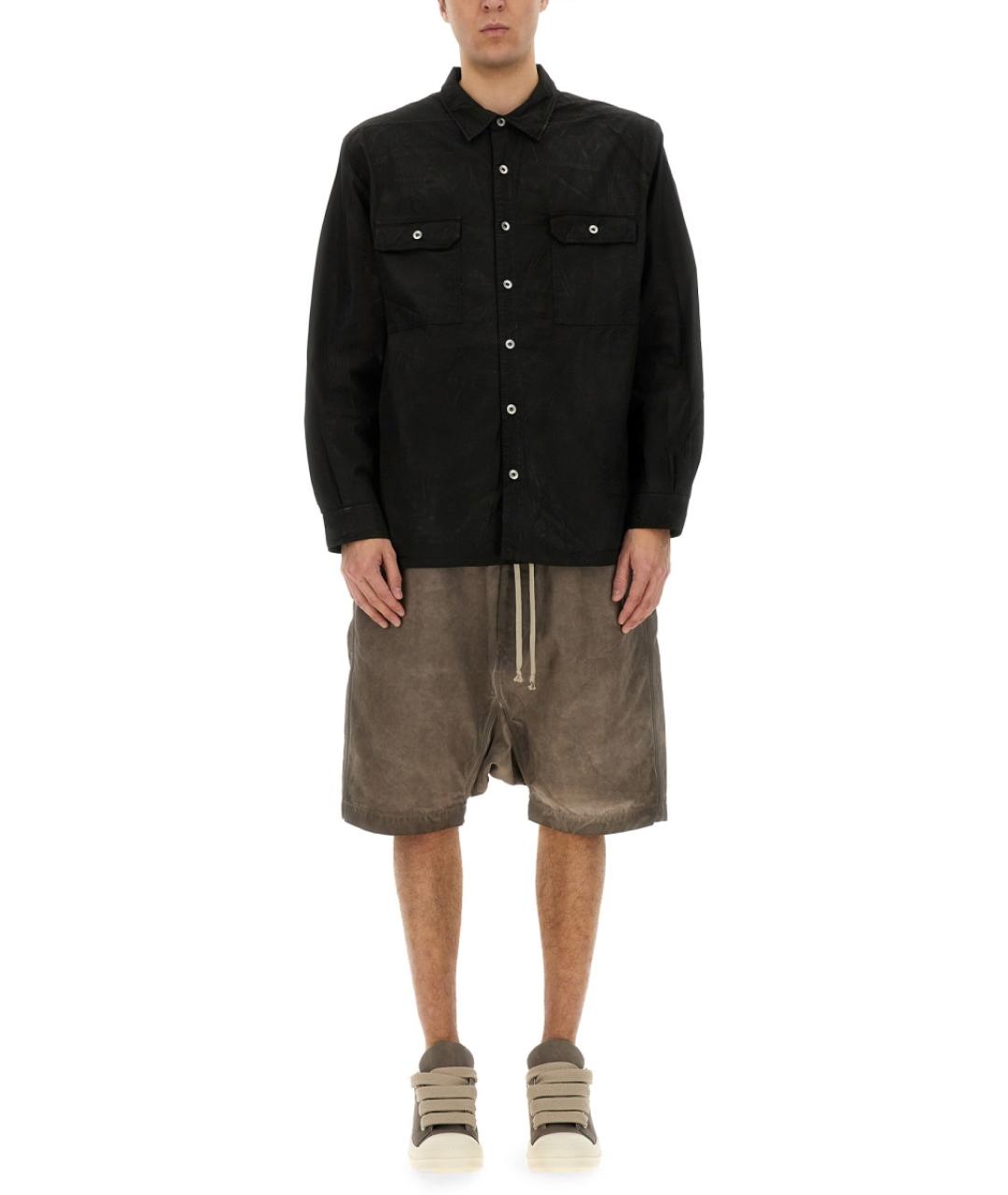 RICK OWENS DRKSHDW Черная хлопковая кэжуал рубашка, фото 5