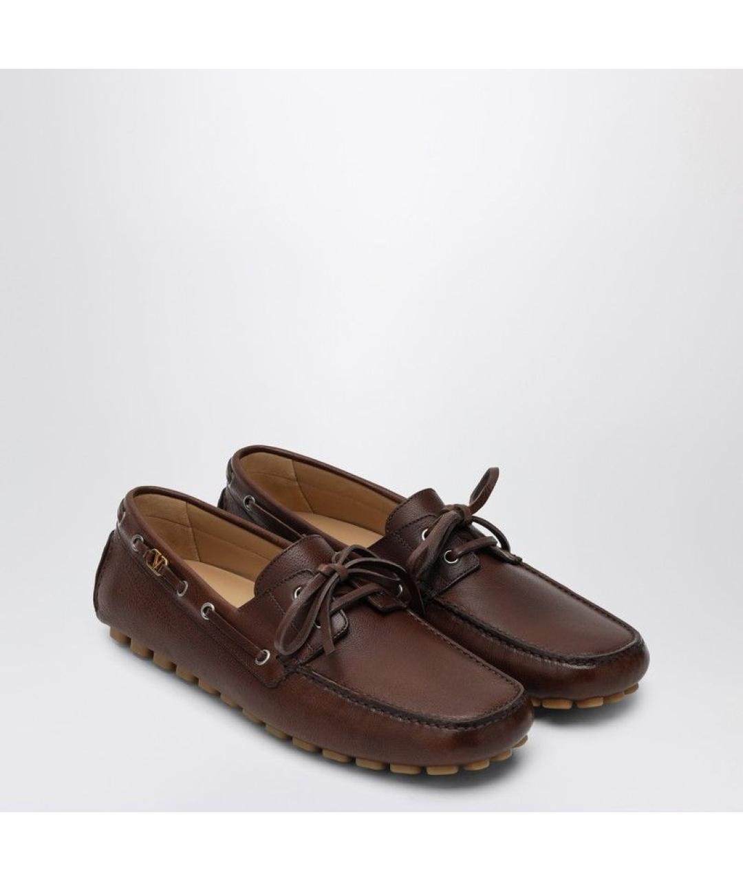 VALENTINO Коричневые кожаные лоферы, фото 2