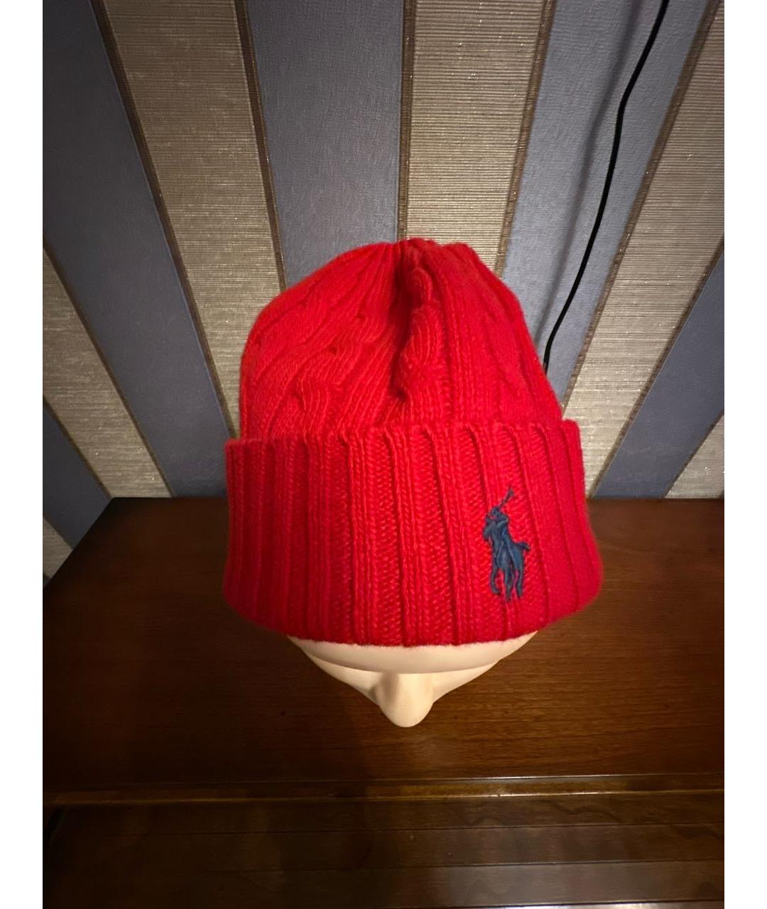 POLO RALPH LAUREN Красная шерстяная шапка, фото 2