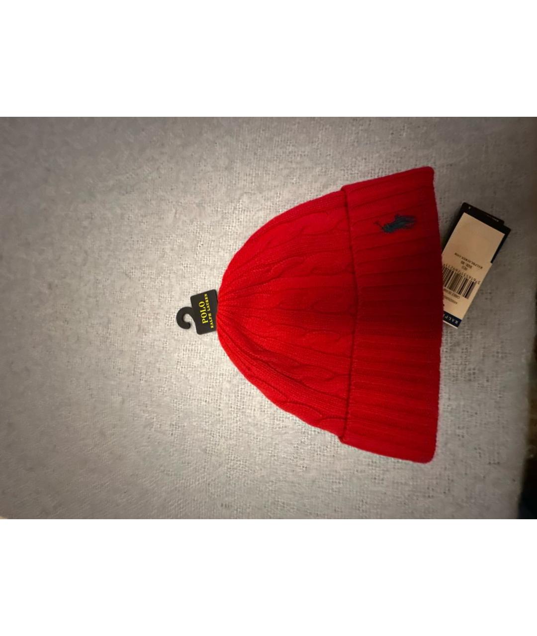 POLO RALPH LAUREN Красная шерстяная шапка, фото 3