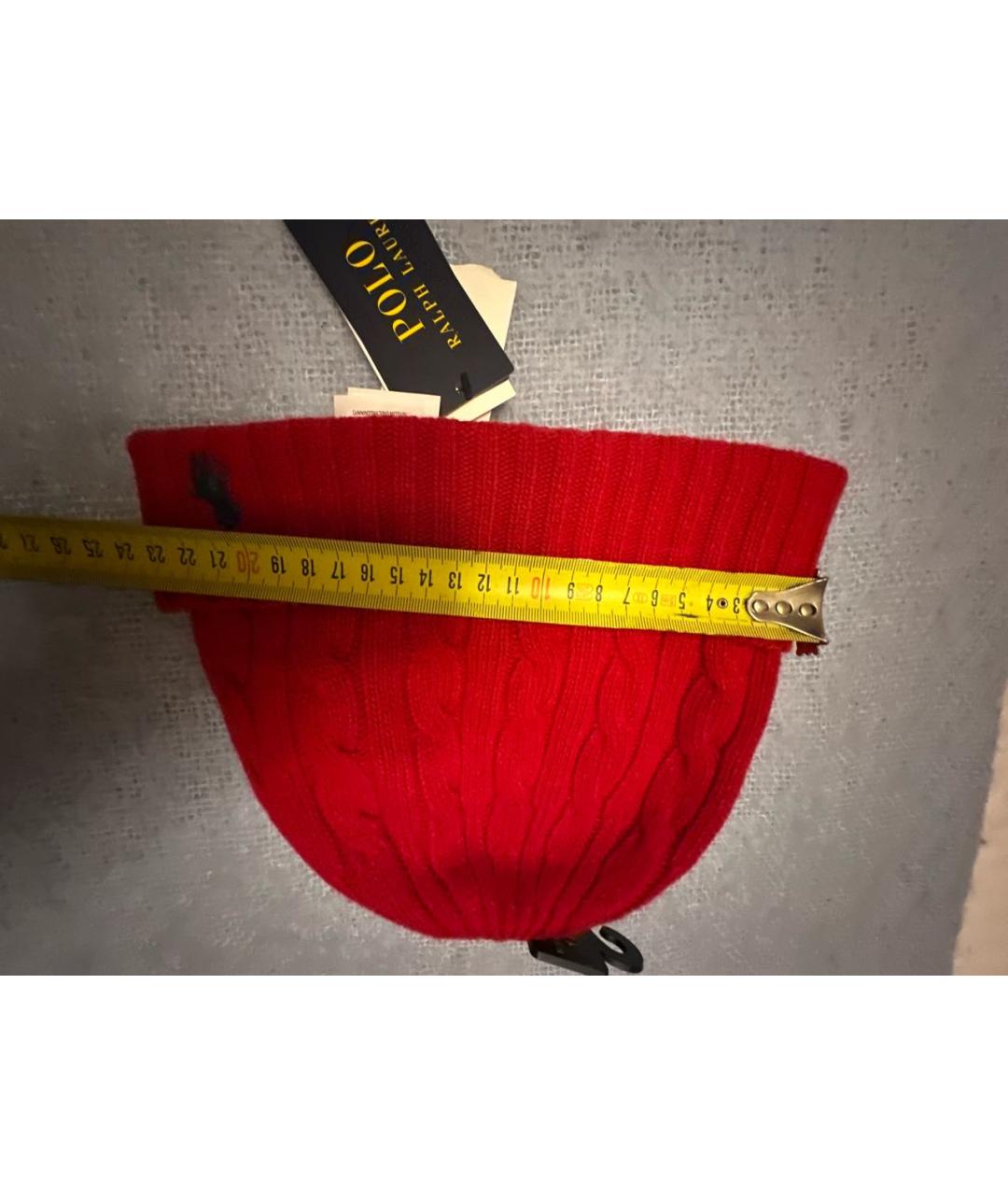 POLO RALPH LAUREN Красная шерстяная шапка, фото 6