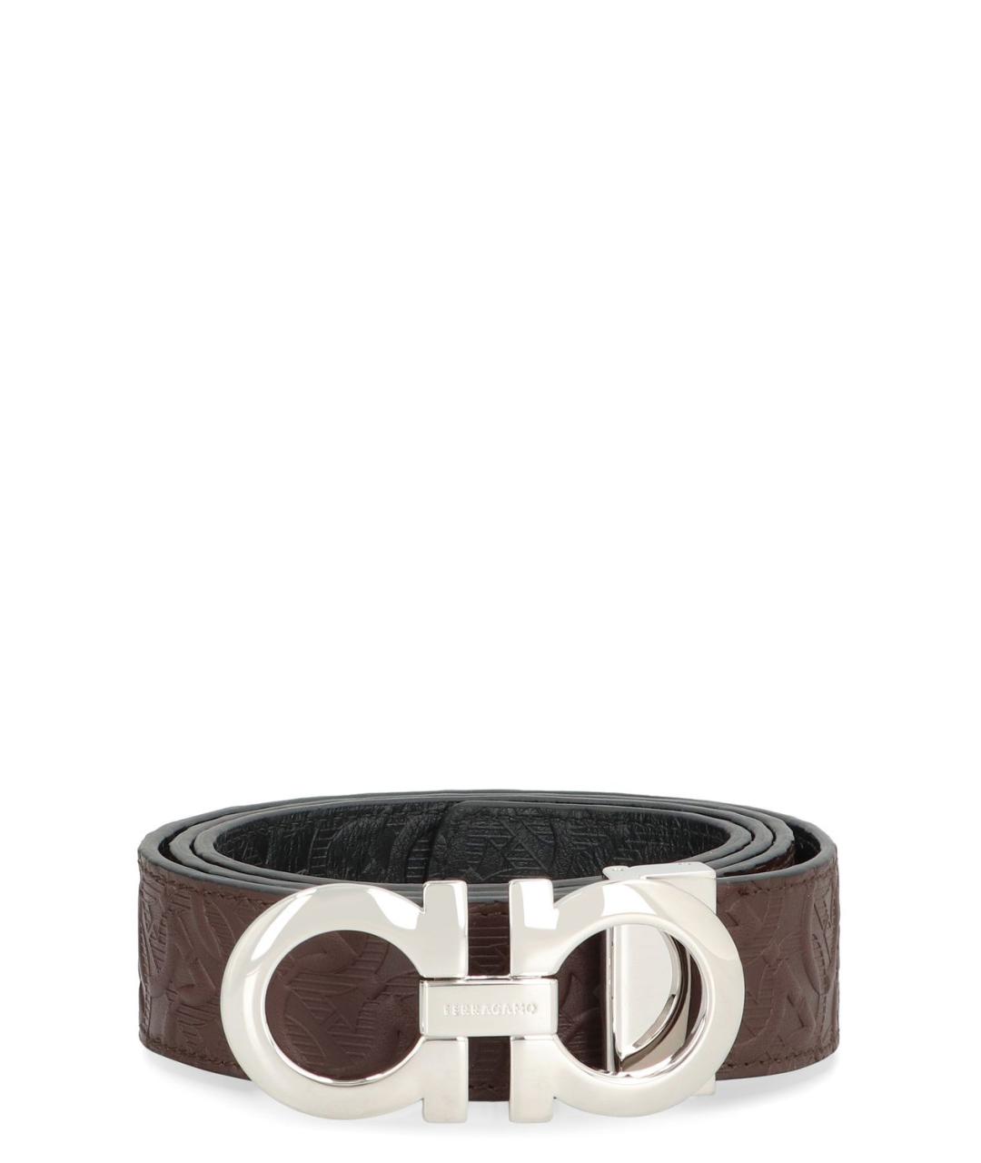 FERRAGAMO Коричневый кожаный ремень, фото 1