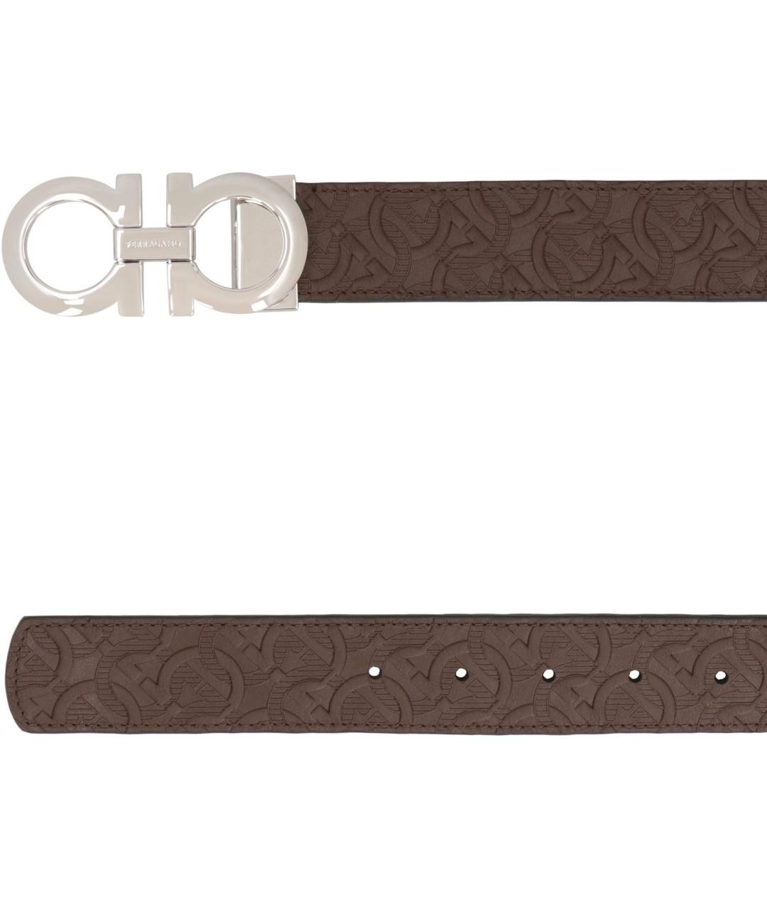 FERRAGAMO Коричневый кожаный ремень, фото 2