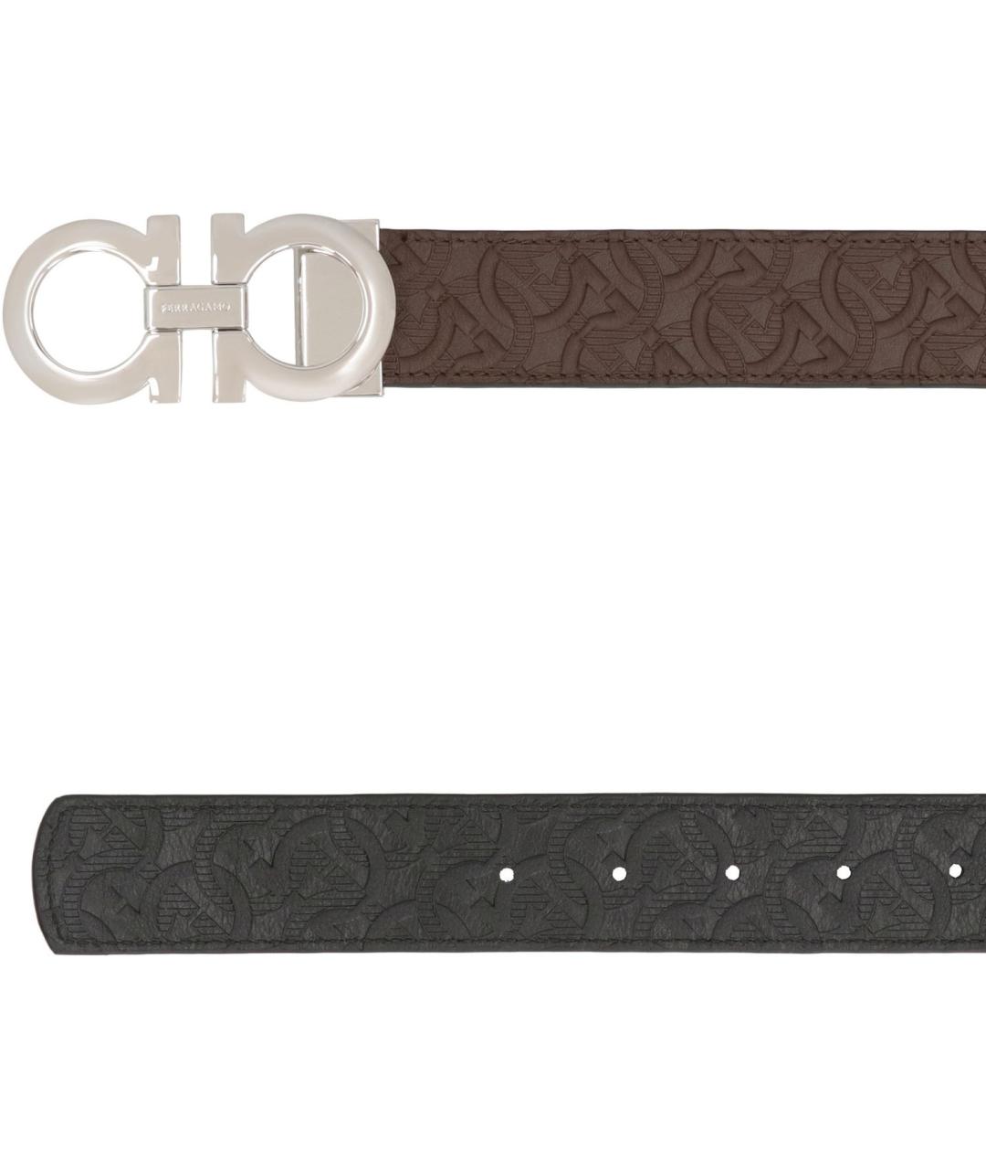 FERRAGAMO Коричневый кожаный ремень, фото 3