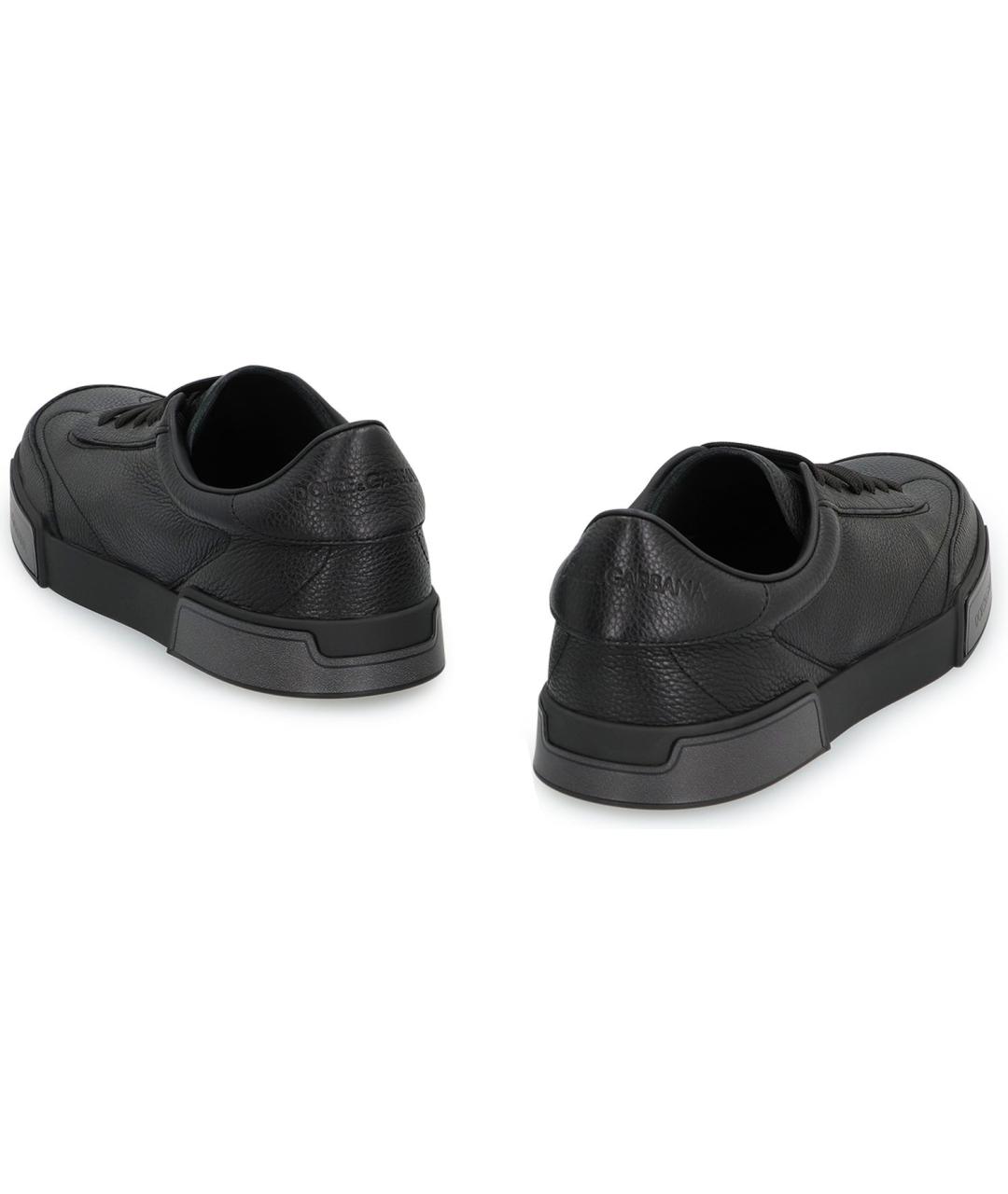 DOLCE&GABBANA Черные кожаные низкие кроссовки / кеды, фото 5
