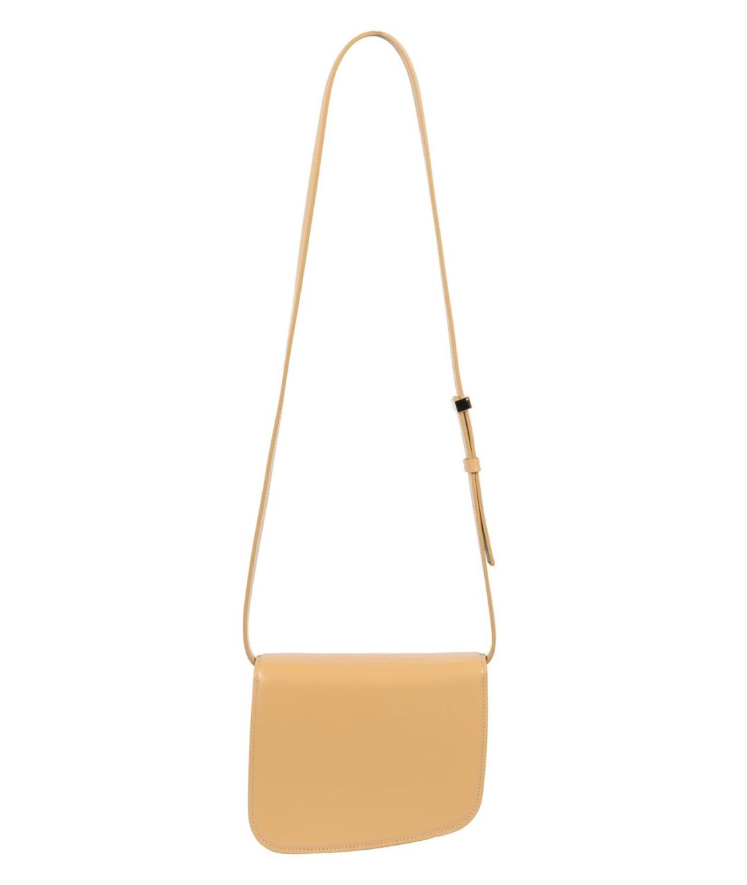 FERRAGAMO Бежевая кожаная сумка через плечо, фото 3