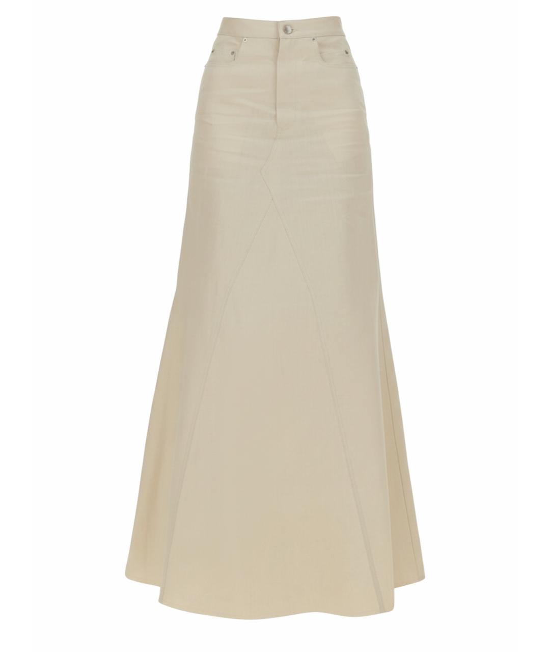 RICK OWENS Бежевая льняная юбка макси, фото 1