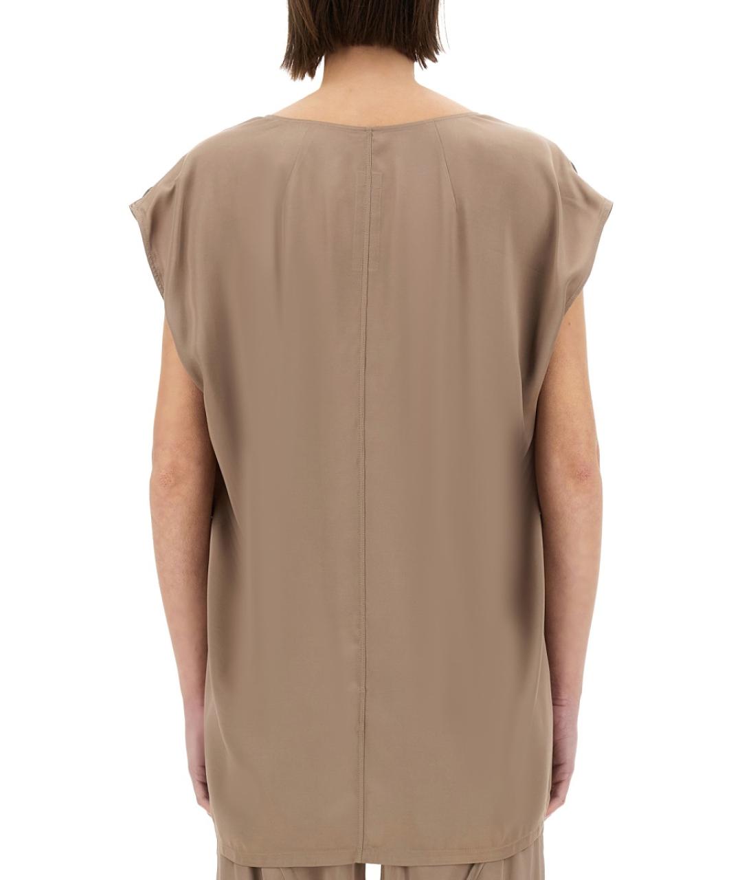 RICK OWENS Бежевая футболка, фото 3