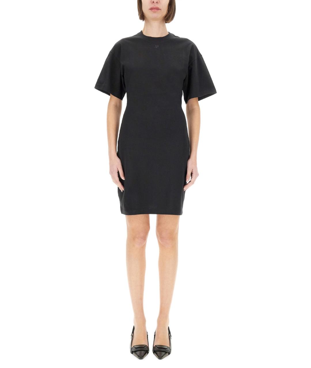 COURREGES Черное хлопковое повседневное платье, фото 2