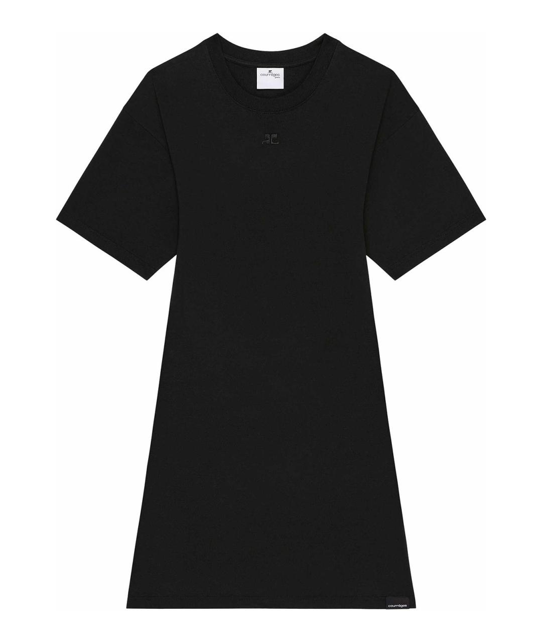 COURREGES Черное хлопковое повседневное платье, фото 1