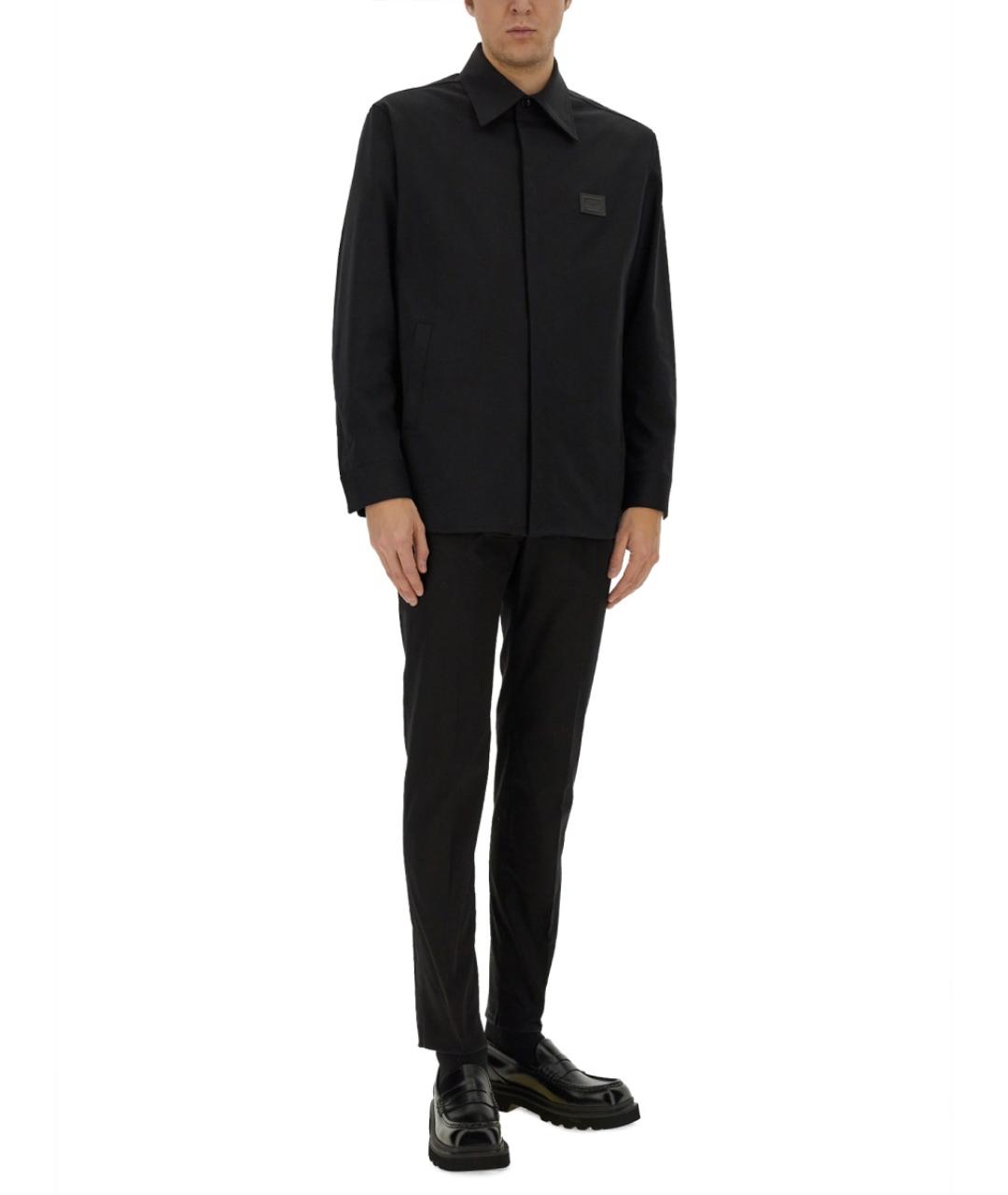 DOLCE&GABBANA Черные хлопковые классические брюки, фото 3