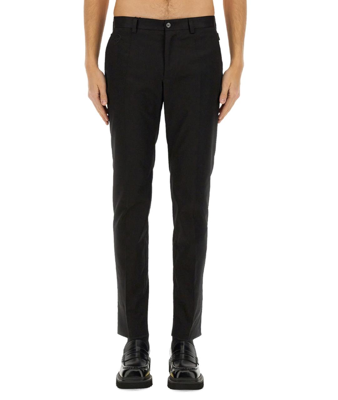 DOLCE&GABBANA Черные хлопковые классические брюки, фото 2