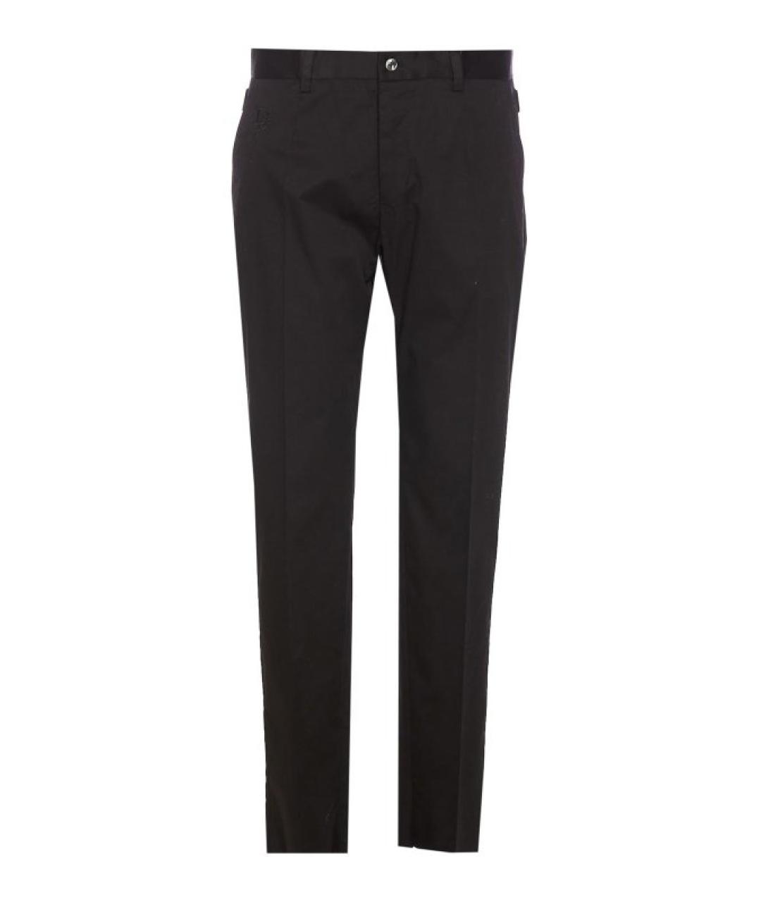 DOLCE&GABBANA Черные хлопковые классические брюки, фото 1