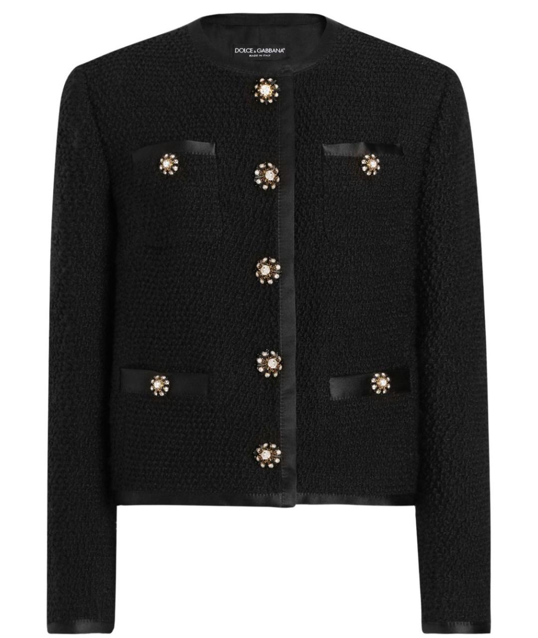 DOLCE&GABBANA Черный шерстяной жакет/пиджак, фото 1