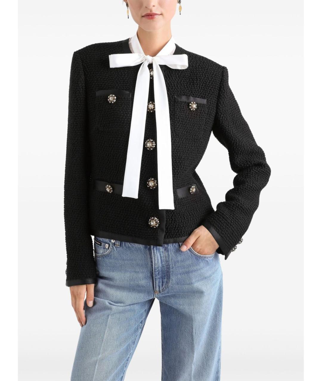 DOLCE&GABBANA Черный шерстяной жакет/пиджак, фото 2